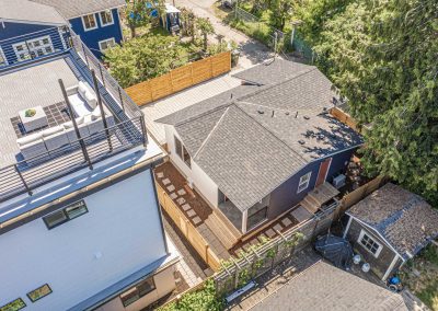 Aerial photos of a DADU renovation project located at 2005 S Stevens St Seattle, WA 98144