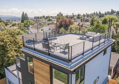 Aerial photos of a brand new SFR construction located at 2009 S Stevens St Seattle, WA 98144